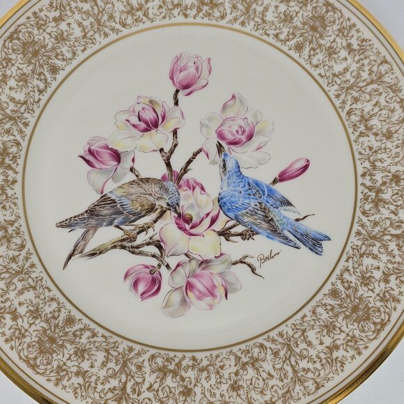 Lenox 1972 Mountain Bluebird Limited Edition Plate By Edward Marshall Boehm - Picture 8 of 8